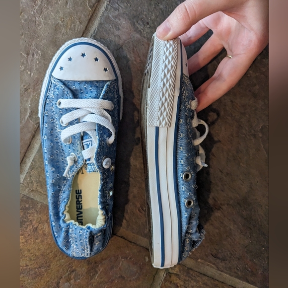 Shoreline blue color Converse lace-up slip-on youth size 13.5 classic low top - Picture 9 of 14